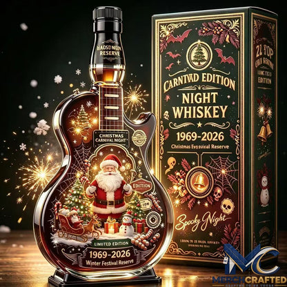 Christmas Holiday Guitar Shaped Whiskey Decanter