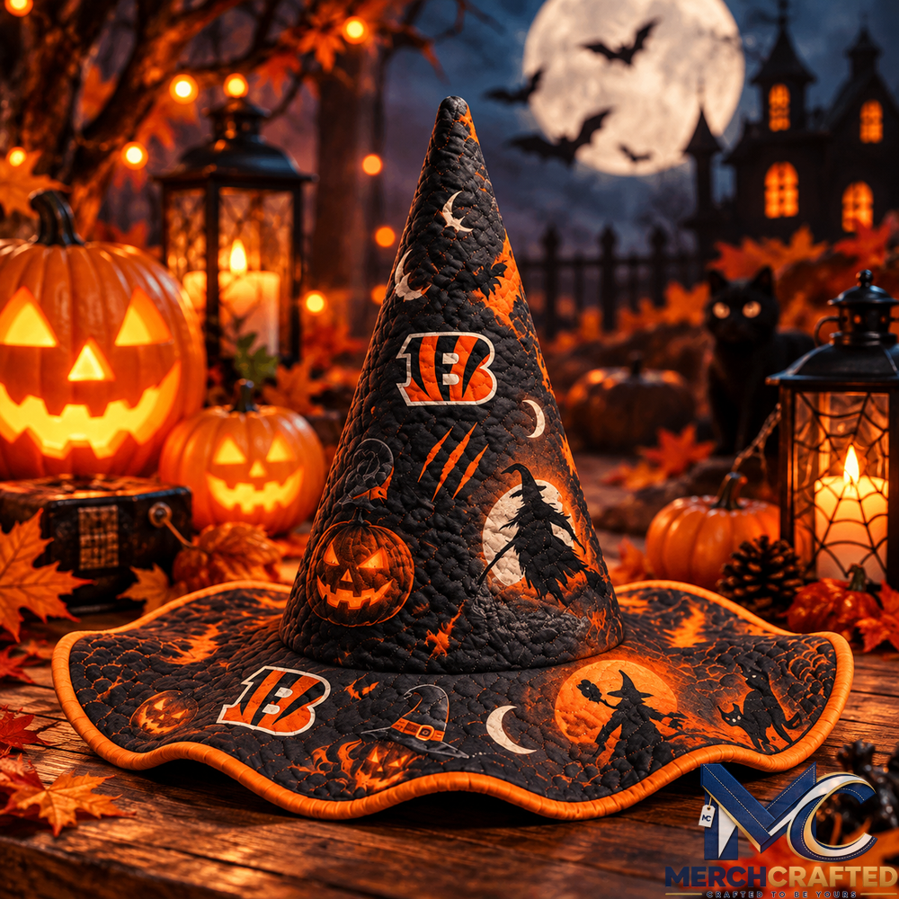 Cincinnati Bengals Halloween Witch Hat Quilted Football Fan Costume Hat
