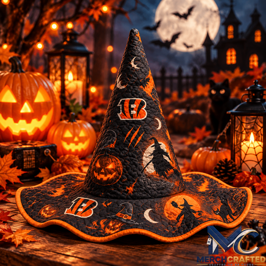 Cincinnati Bengals Halloween Witch Hat Quilted Football Fan Costume Hat