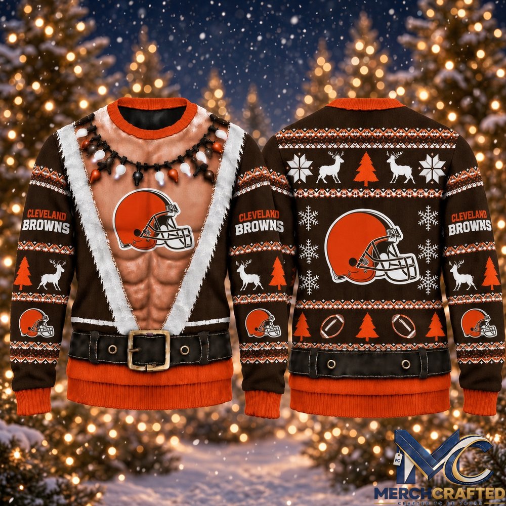 Cleveland Browns Funny Body 2026 Ugly Christmas Sweater  Football Christmas Graphic Sweater for Browns Fans
