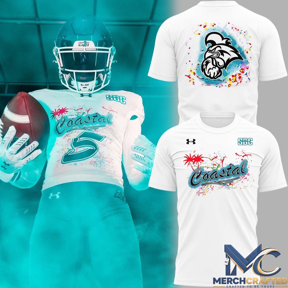Coastal Carolina Chanticleers Football Paint Splash T Shirt