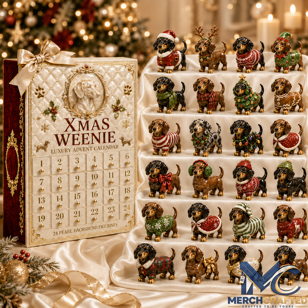Collectible Dog Figurine Christmas Countdown Advent Calendar