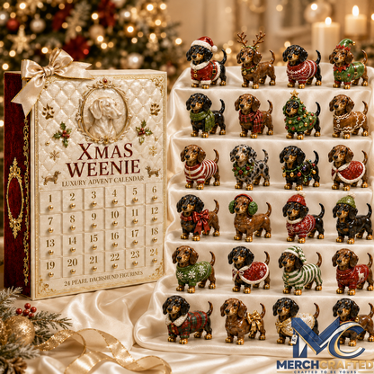 Collectible Dog Figurine Christmas Countdown Advent Calendar