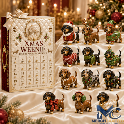 Collectible Dog Figurine Christmas Countdown Advent Calendar