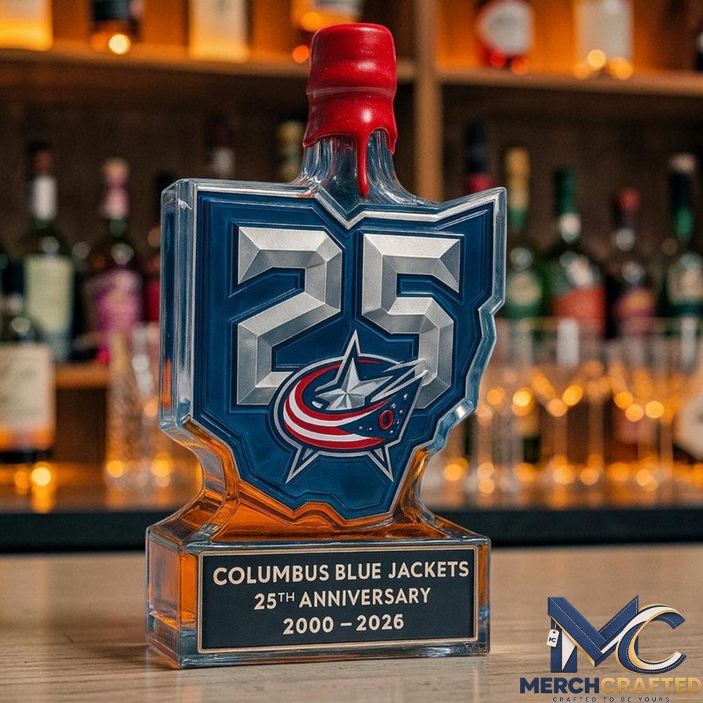Columbus Blue Jackets Logo 25th Anniversary Whiskey Decanter