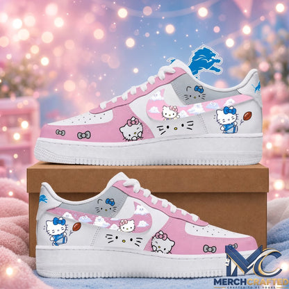 Custom Detroit Lions x Hello Kitty Night 2026 Pink Sneakers