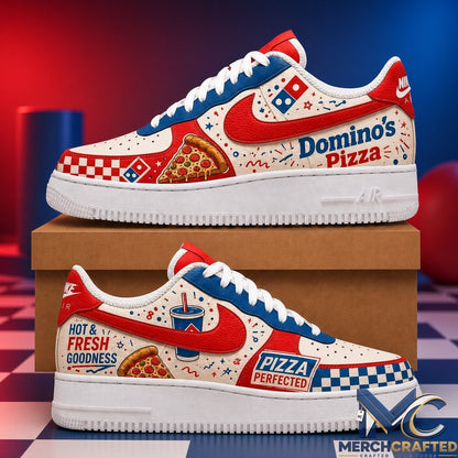 Custom Domino's Pizza Hot and Fresh Goodness Sneakers  Fun Food Lover Shoes