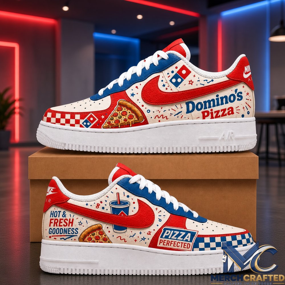 Custom Domino's Pizza Hot and Fresh Goodness Sneakers  Fun Food Lover Shoes
