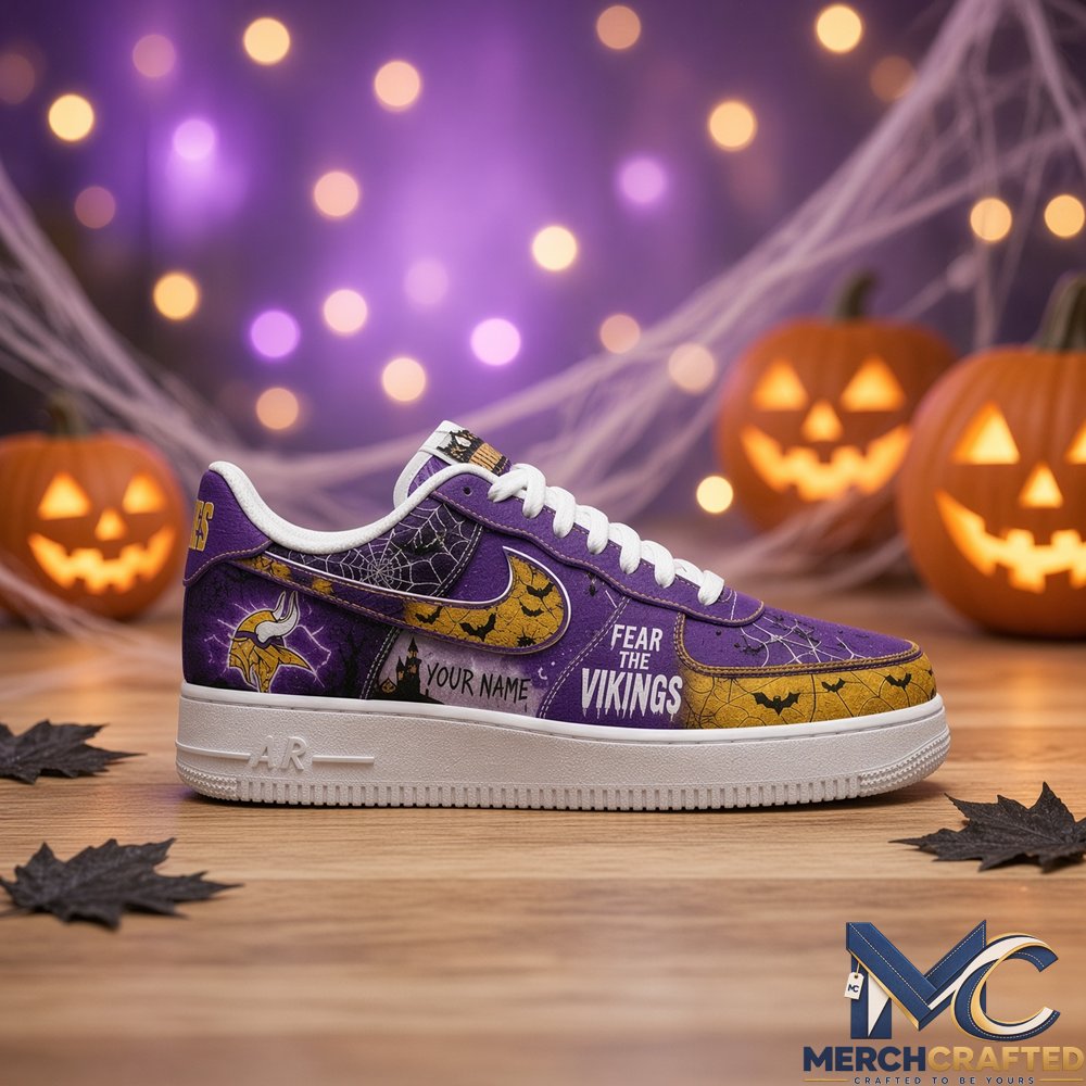 Custom Name Minnesota Vikings Fear The Vikings Halloween Sneakers