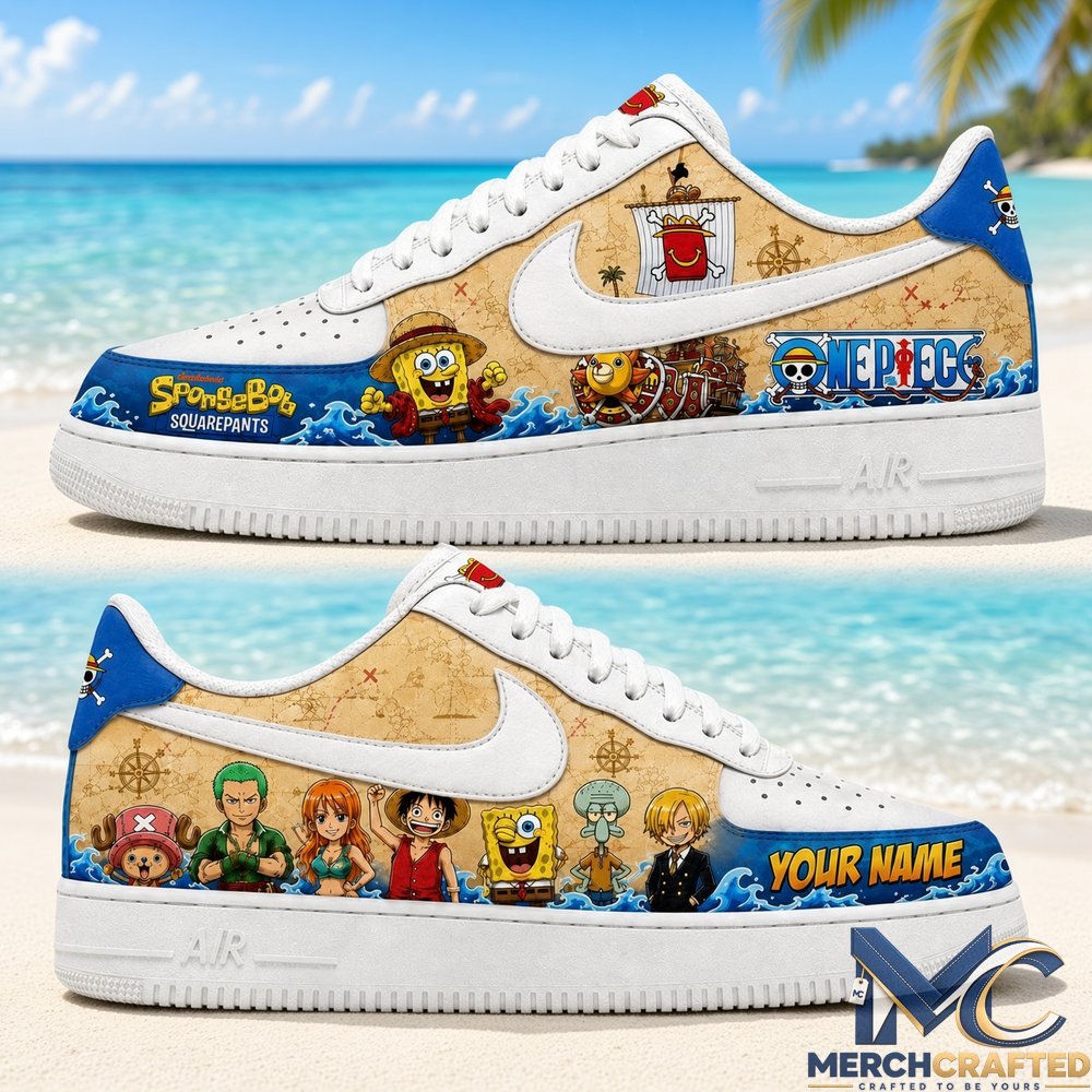 Custom Name One Piece x SpongeBob Sneakers