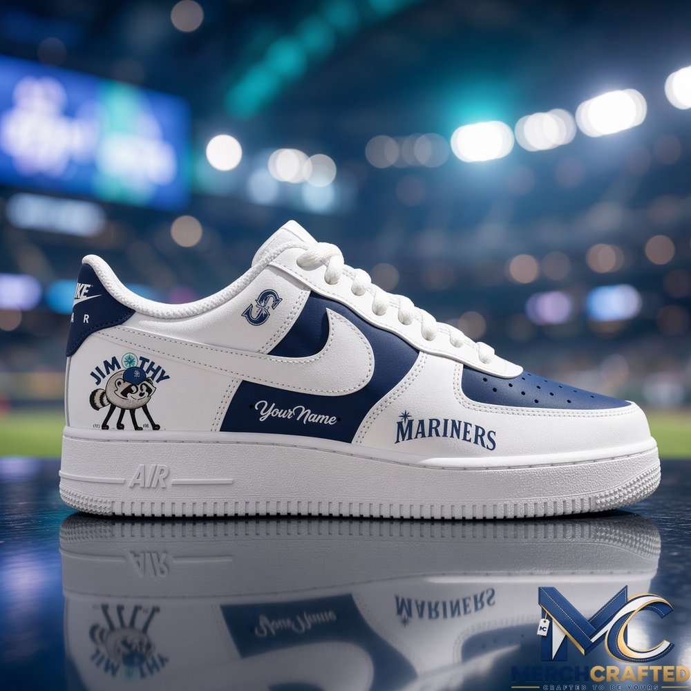 Custom Name Seattle Mariners Jimothy Night 2026 White Sneakers