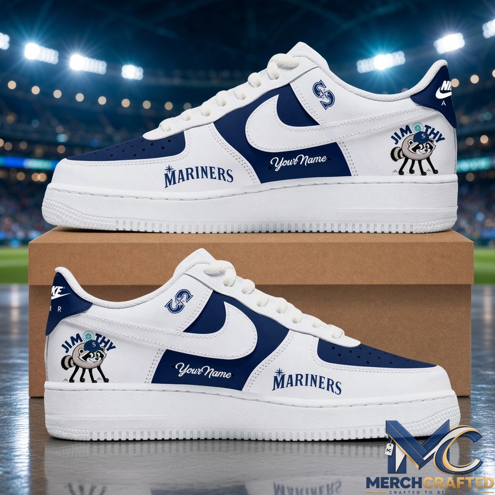 Custom Name Seattle Mariners Jimothy Night 2026 White Sneakers