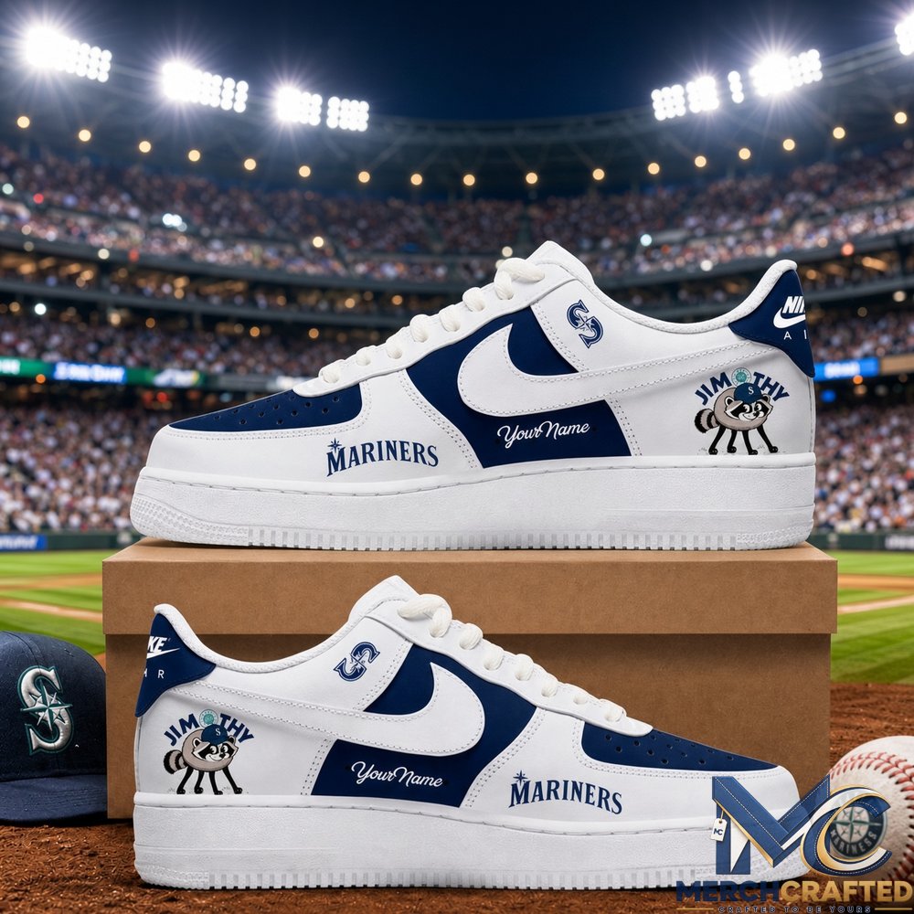 Custom Name Seattle Mariners Jimothy Night 2026 White Sneakers