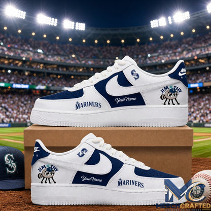 Custom Name Seattle Mariners Jimothy Night 2026 White Sneakers