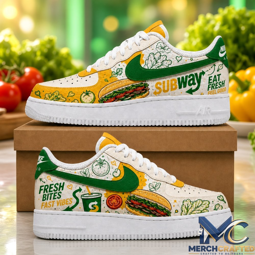 Custom Subway Eat Fresh Feel Good Sneakers  Fresh Bites Fast Vibes Shoes for Food Lovers