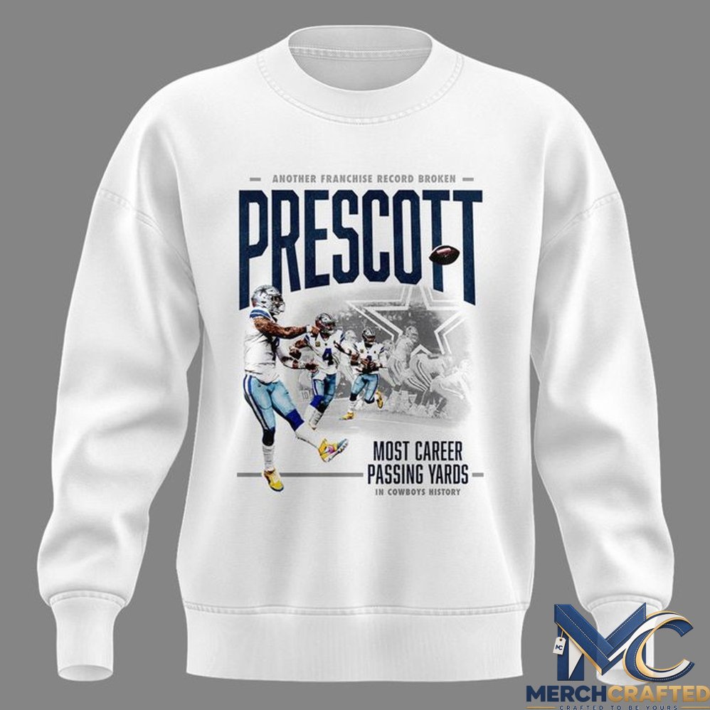Dallas Cowboys Dak Prescott Signatures Print 2026 Sweatshirt