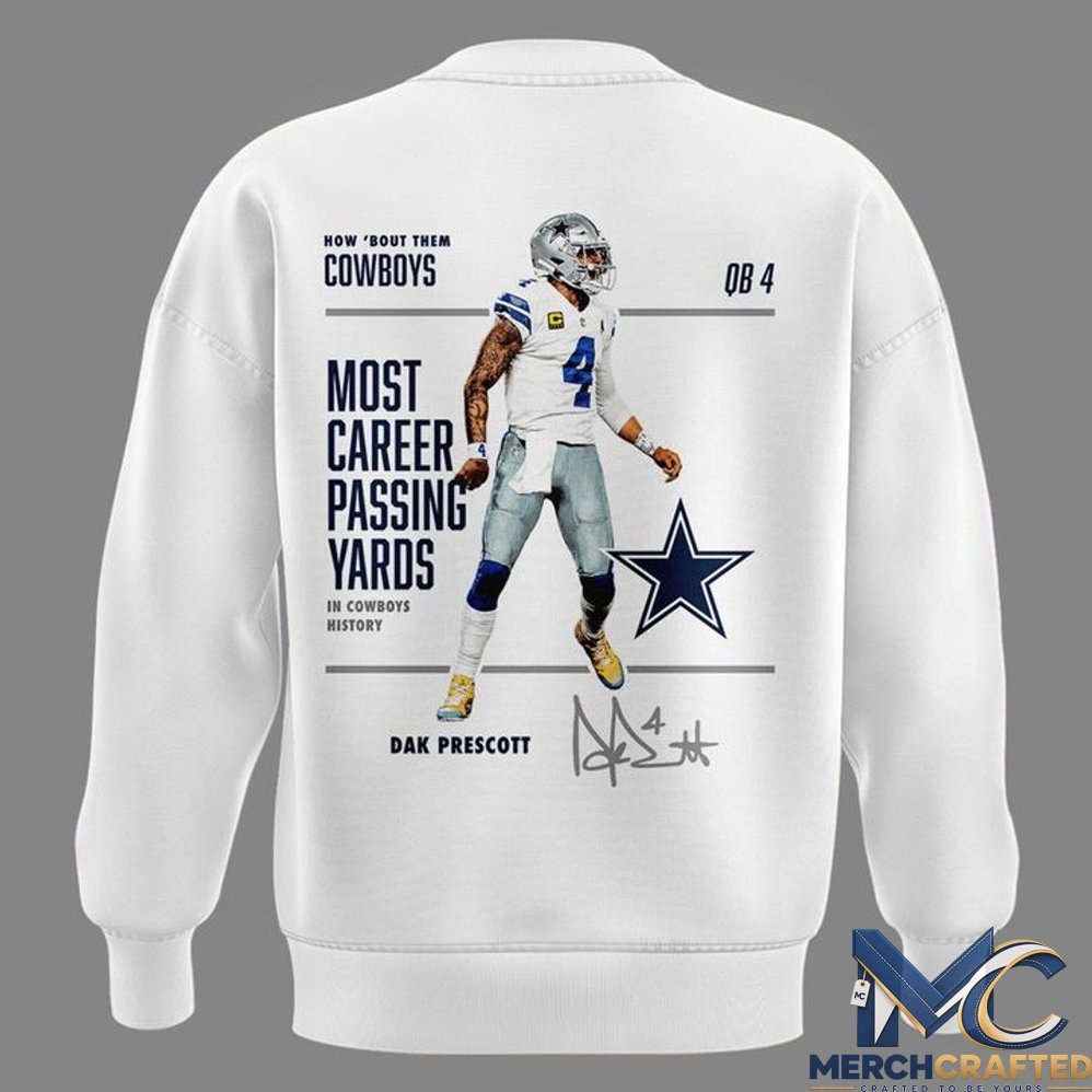 Dallas Cowboys Dak Prescott Signatures Print 2026 Sweatshirt