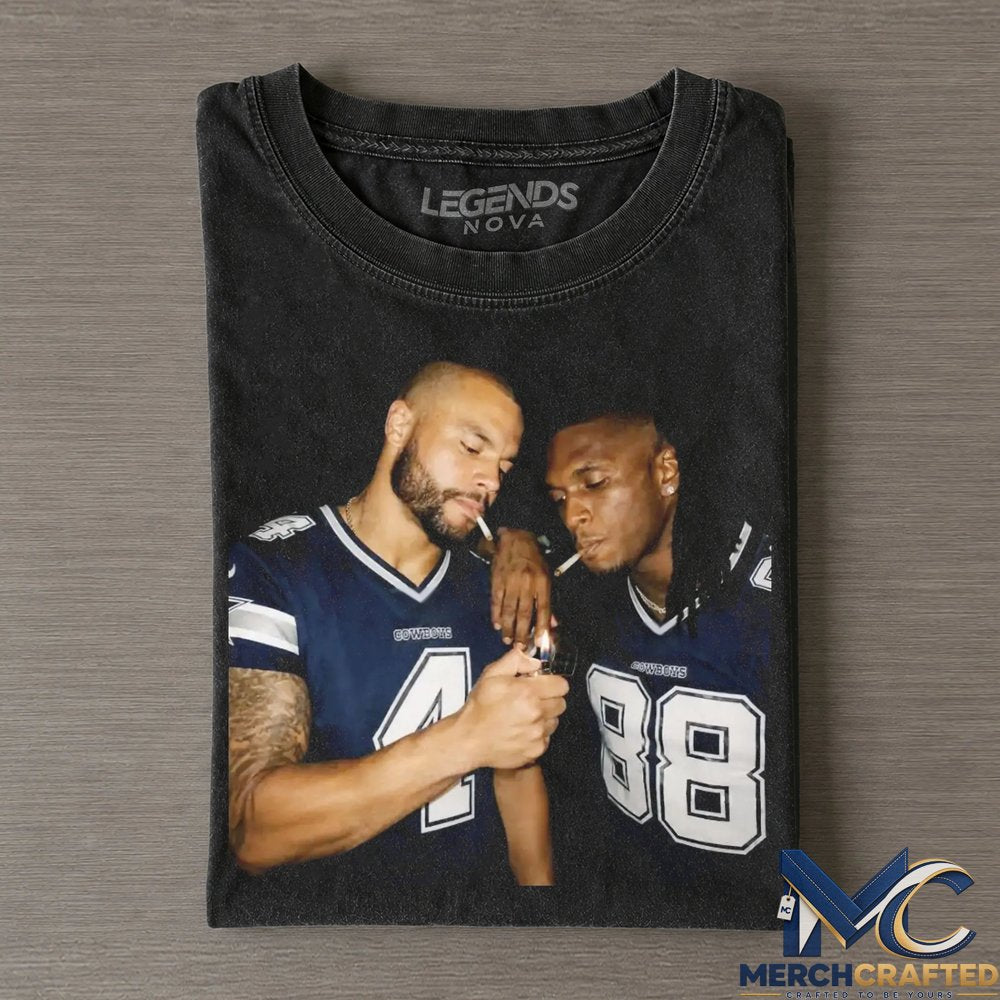 Dallas Cowboys Dak Prescott x CeeDee Lamb Smoking x Drinking T-Shirt