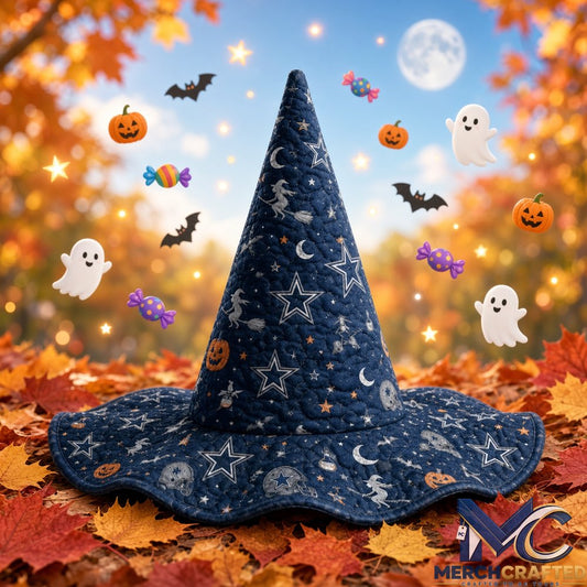 Dallas Cowboys Football Halloween 2026 Celestial Quilted Witch Hat Navy Costume Hat