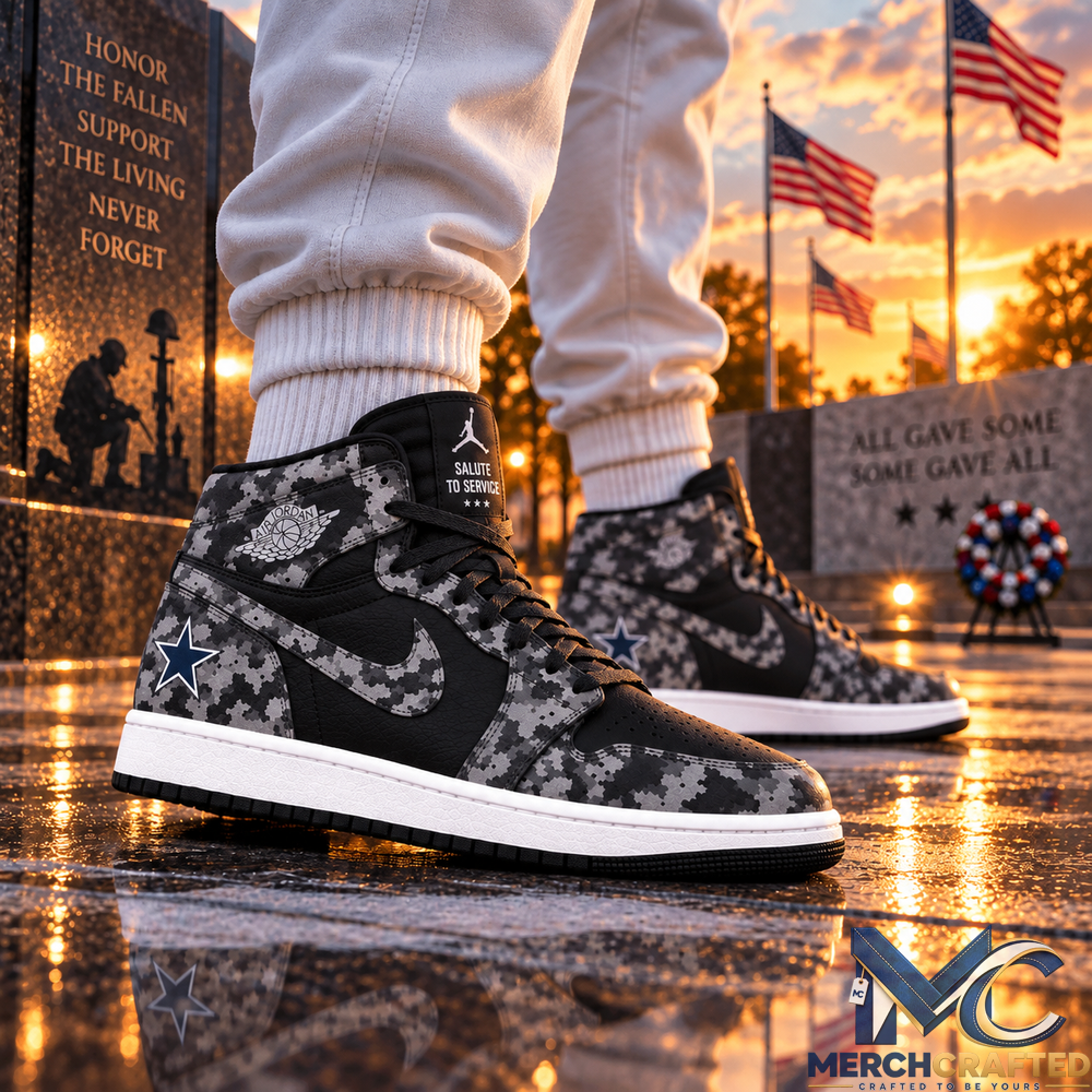 Dallas Cowboys Salute to Service 2026 Black Camo High Top Shoes for Men and Women