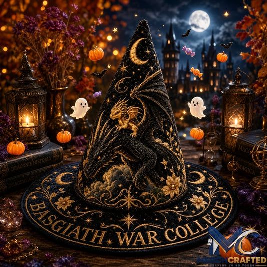 Dark Academia Dragon Celestial Limited Edition Quilted Witch Hat Halloween Costume Hat