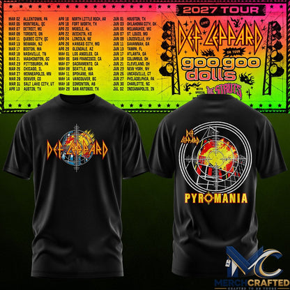 Def Leppard Goo Goo Dolls 2027 Tour T-Shirt Official Concert Merch