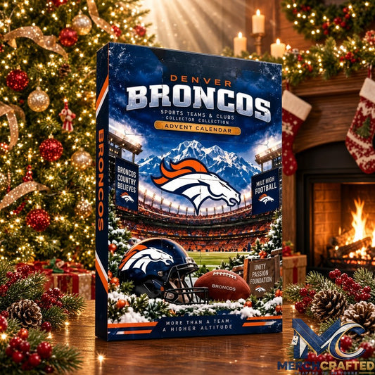 Denver Broncos NFL 24 Day Christmas Advent Calendar with Collectible Football Ornaments Gift Set