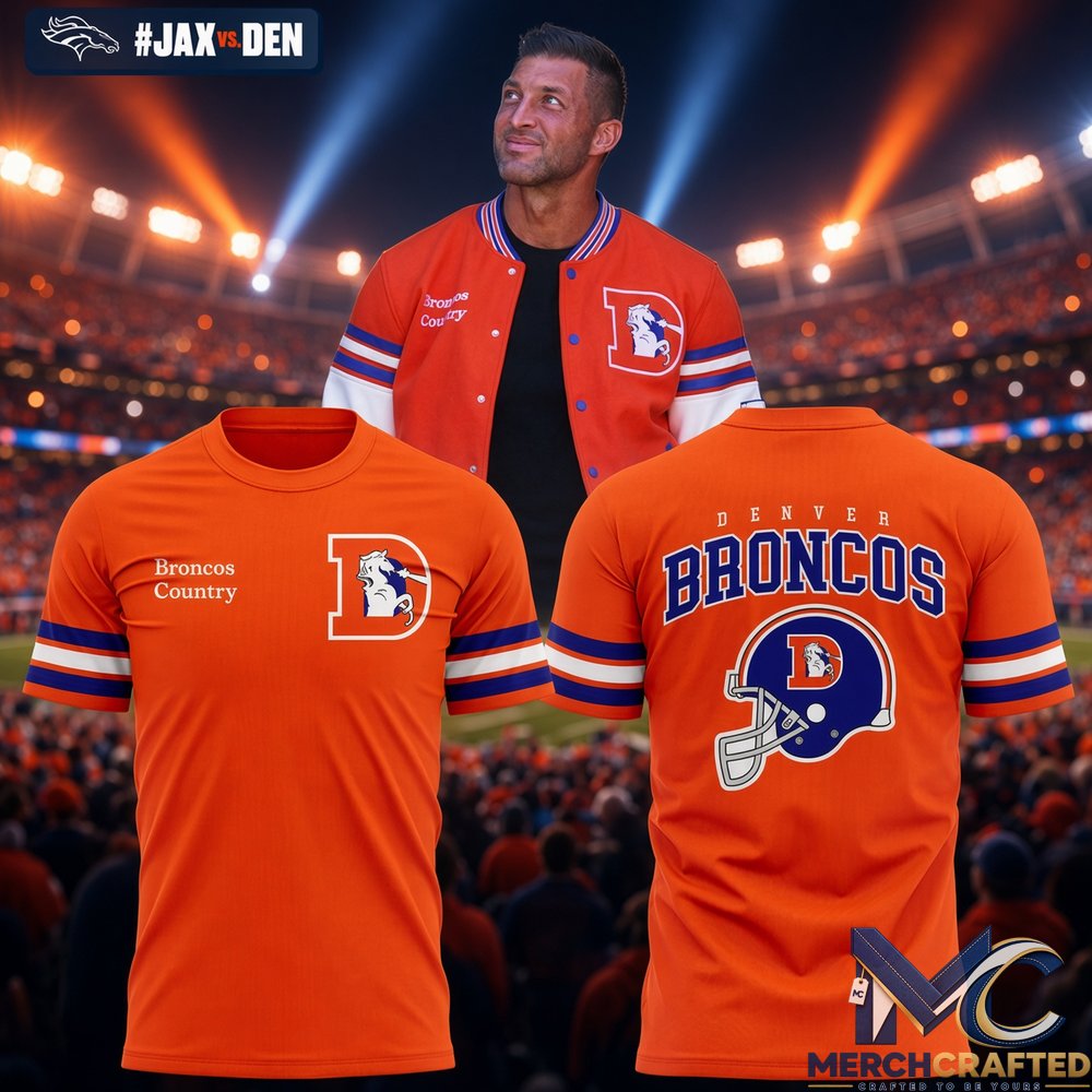 Denver Broncos Throwback T-Shirt Vintage Orange Broncos Country Retro Football Tee