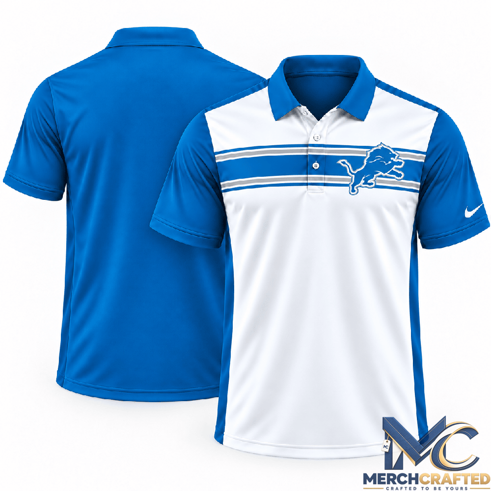 Detroit Lions Classic Stripe Polo Shirt