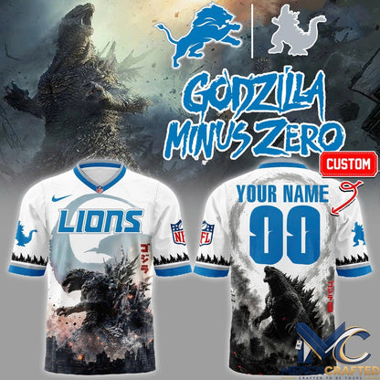 Detroit Lions x Godzilla Minus Zero “King of the Monsters” ’26 Jersey Custom