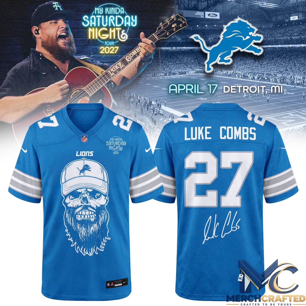 Detroit Lions x Luke Combs My Kinda Saturday Night Tour 2027 Football Jersey