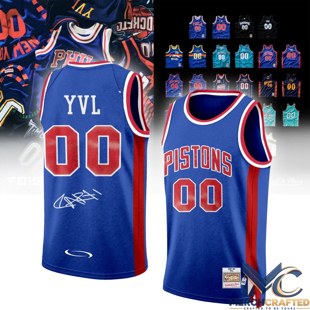 Detroit Pistons Hardwood Classics Blue Basketball Jersey