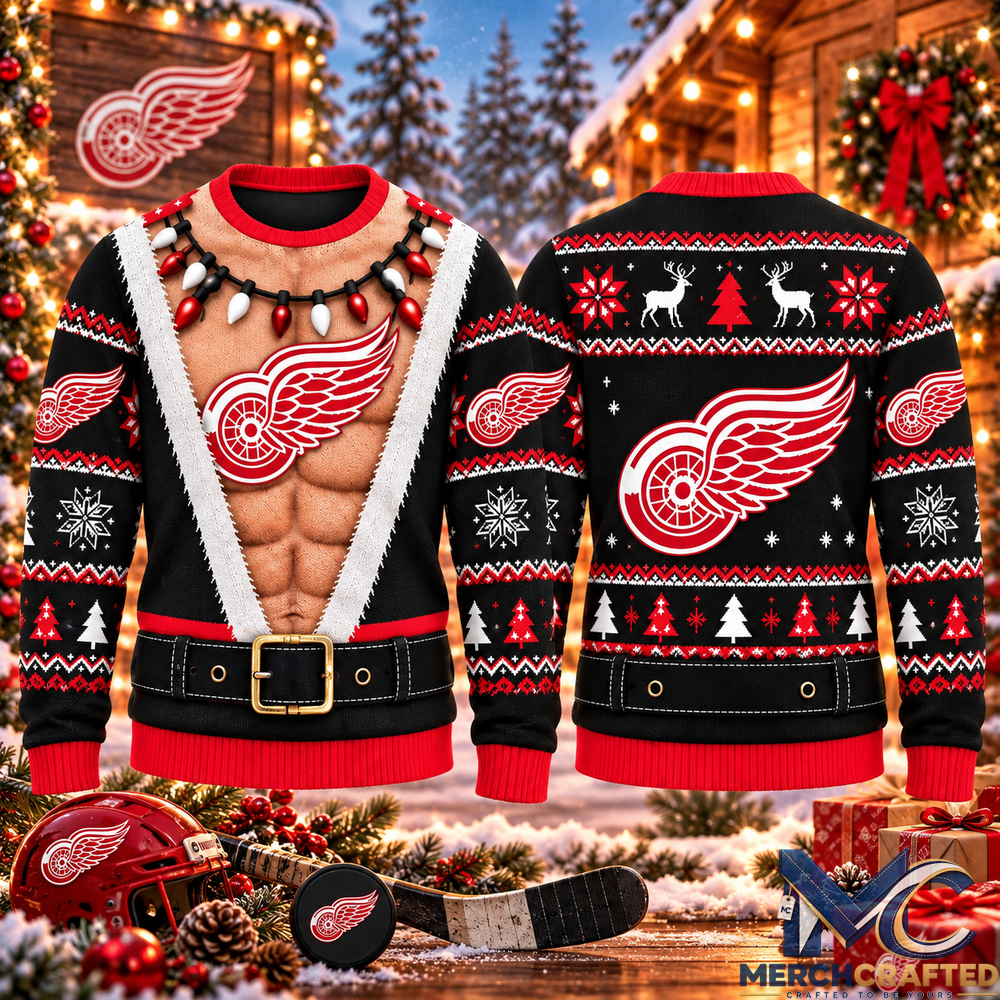Detroit Red Wings Funny Body Ugly Christmas Sweater Hockey Fan Holiday Gift