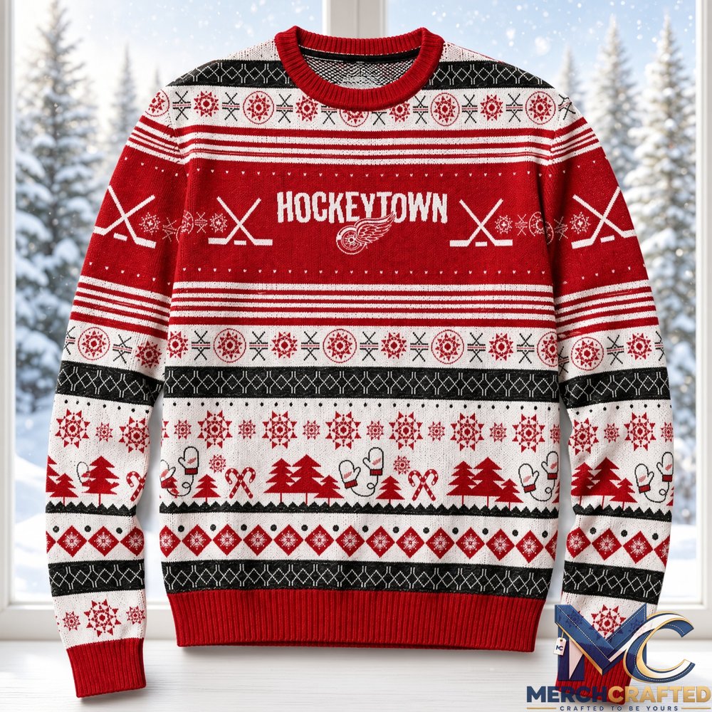 Detroit Red Wings Hockeytown Ugly Sweater 2026  Official Style Holiday Knit Sweater for Hockey Fans