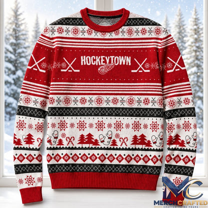 Detroit Red Wings Hockeytown Ugly Sweater 2026  Official Style Holiday Knit Sweater for Hockey Fans