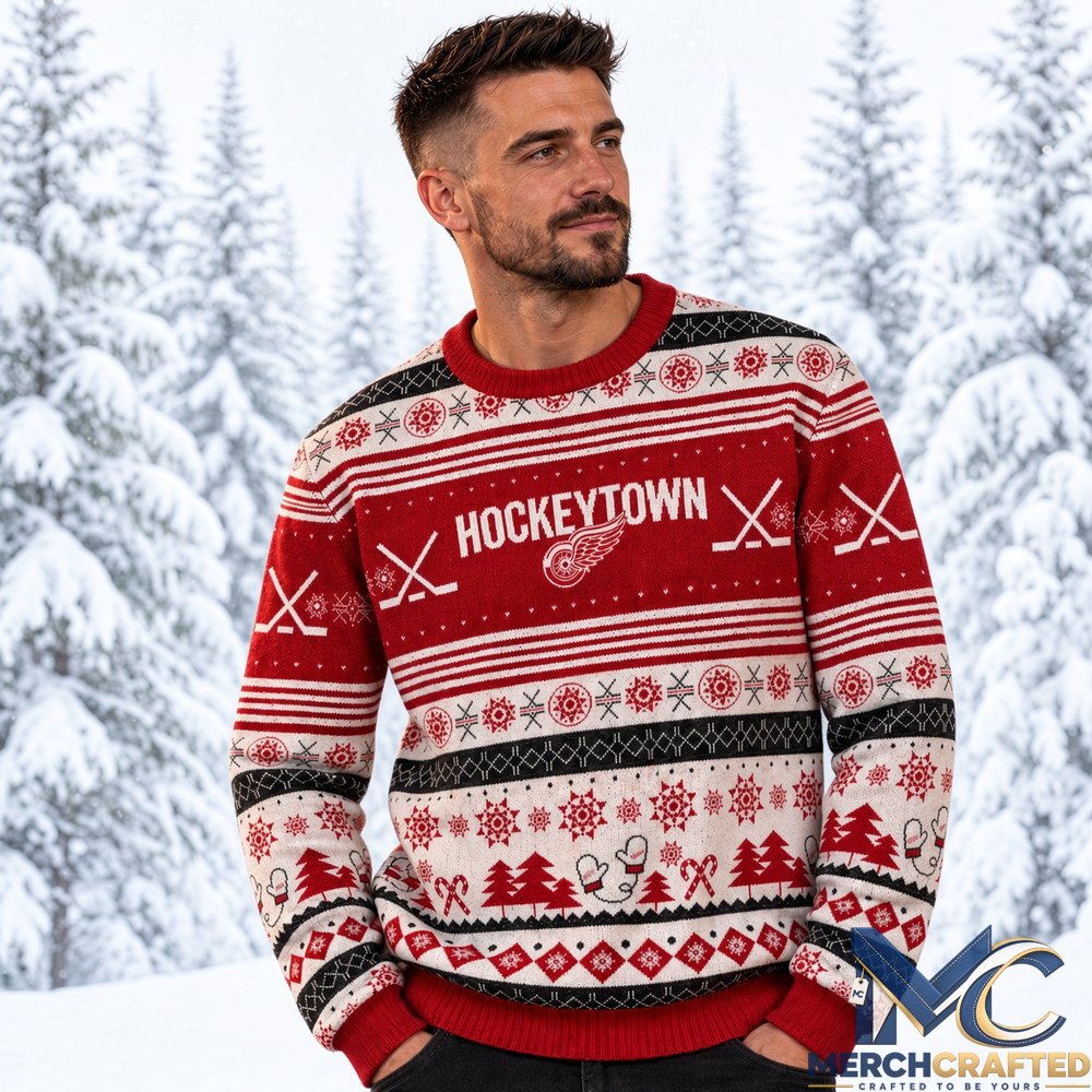 Detroit Red Wings Hockeytown Ugly Sweater 2026  Official Style Holiday Knit Sweater for Hockey Fans