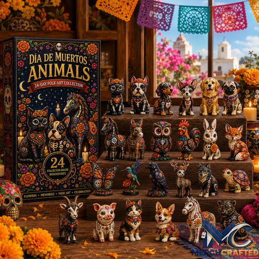 Día de Muertos Animals 2026 - 24-Day Folk Art Animal Figurine Collection Advent Calendar