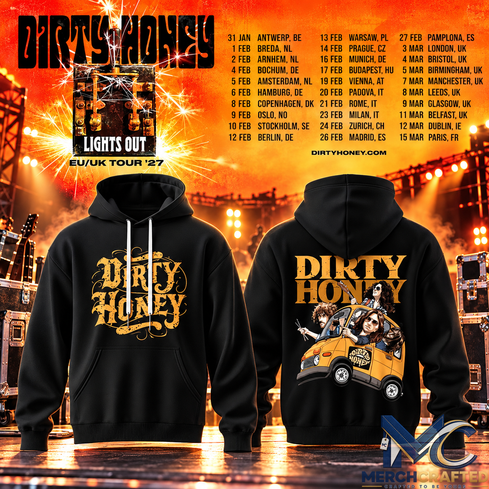 Dirty Honey Lights Out EU UK Tour 2027 Premium Hoodie