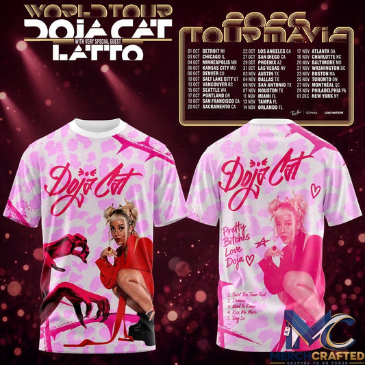 Doja Cat Tournavia World Tour 2026 Bootleg T-Shirt Latto Special Guest