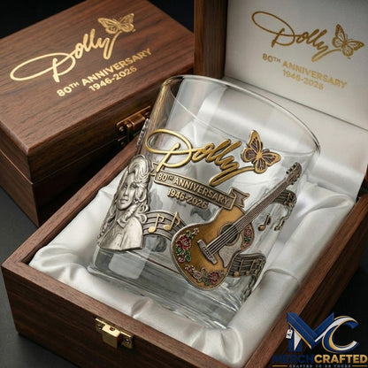 Dolly Parton 80th Anniversary Whiskey Glass