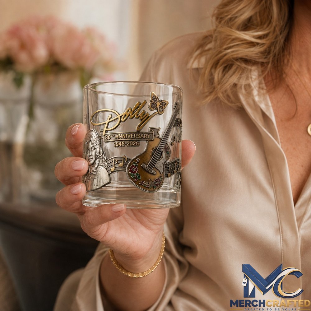 Dolly Parton 80th Anniversary Whiskey Glass