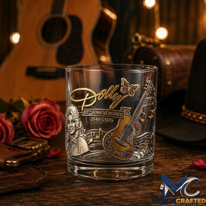 Dolly Parton 80th Anniversary Whiskey Glass