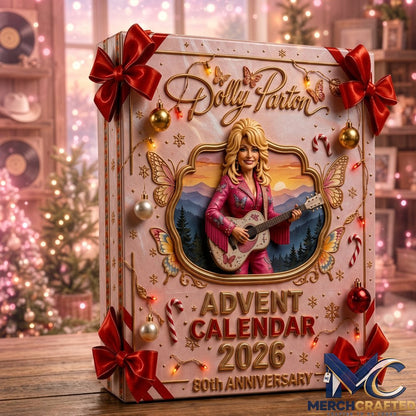 Dolly Parton The Queen of Country Music 80th Anniversary Advent Calendar 2026  Christmas Charm Gift Set