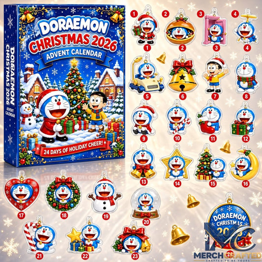 Doraemon Christmas 2026 Advent Calendar 24 Days Cartoon Collectible Ornaments Gift Set