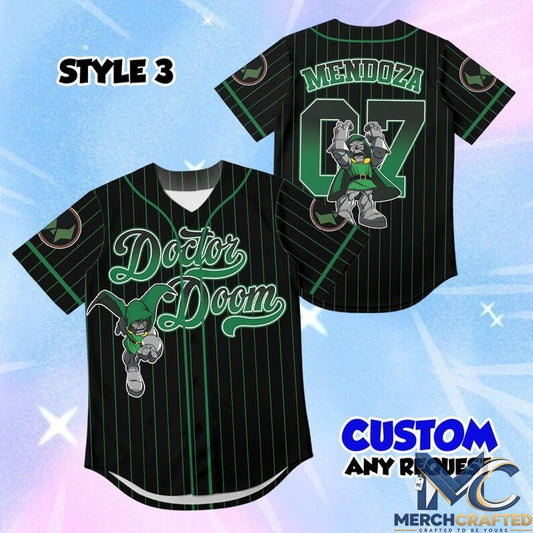 Dr Doom Doomsday Black Baseball Jersey