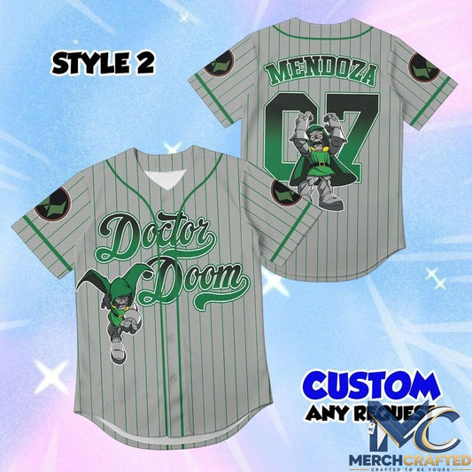 Dr Doom Doomsday Gray Baseball Jersey