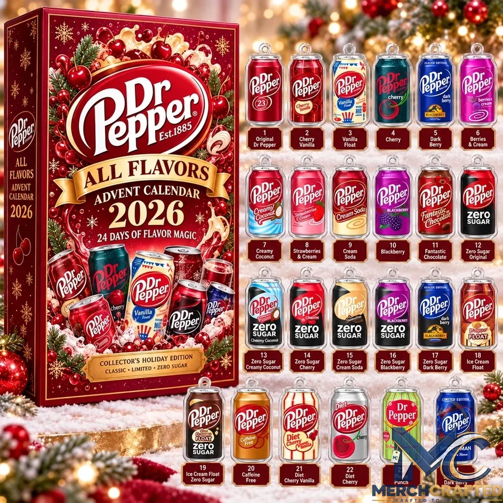 Dr Pepper Advent Calendar 2026 24 Day All Flavors Christmas Countdown Collectible Gift for Soda Fans
