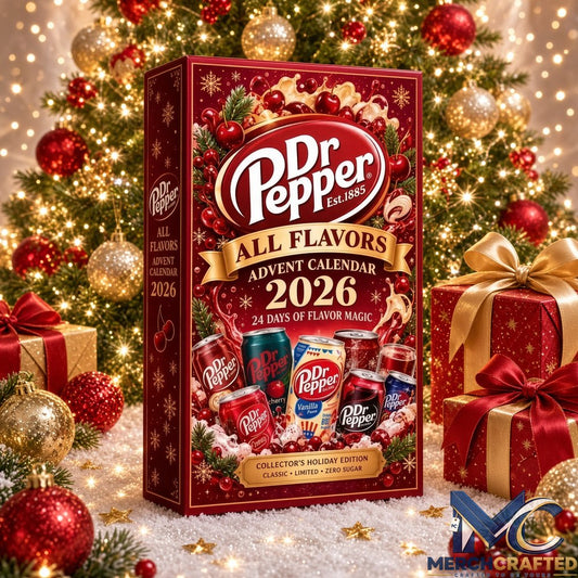 Dr Pepper All Flavors 2026 Christmas Advent Calendar 24 Days Collectible Soda Can Ornaments Gift Set