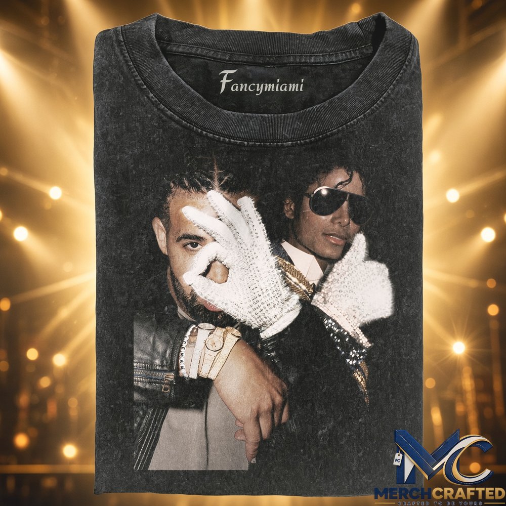 Drake x Michael Jackson Rhinestone Hand Pose T-Shirt  Vintage Music Graphic Tee for Fans