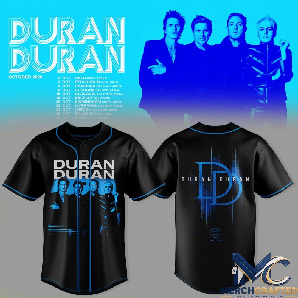 Duran Duran October 2026 Tour Baseball Jersey